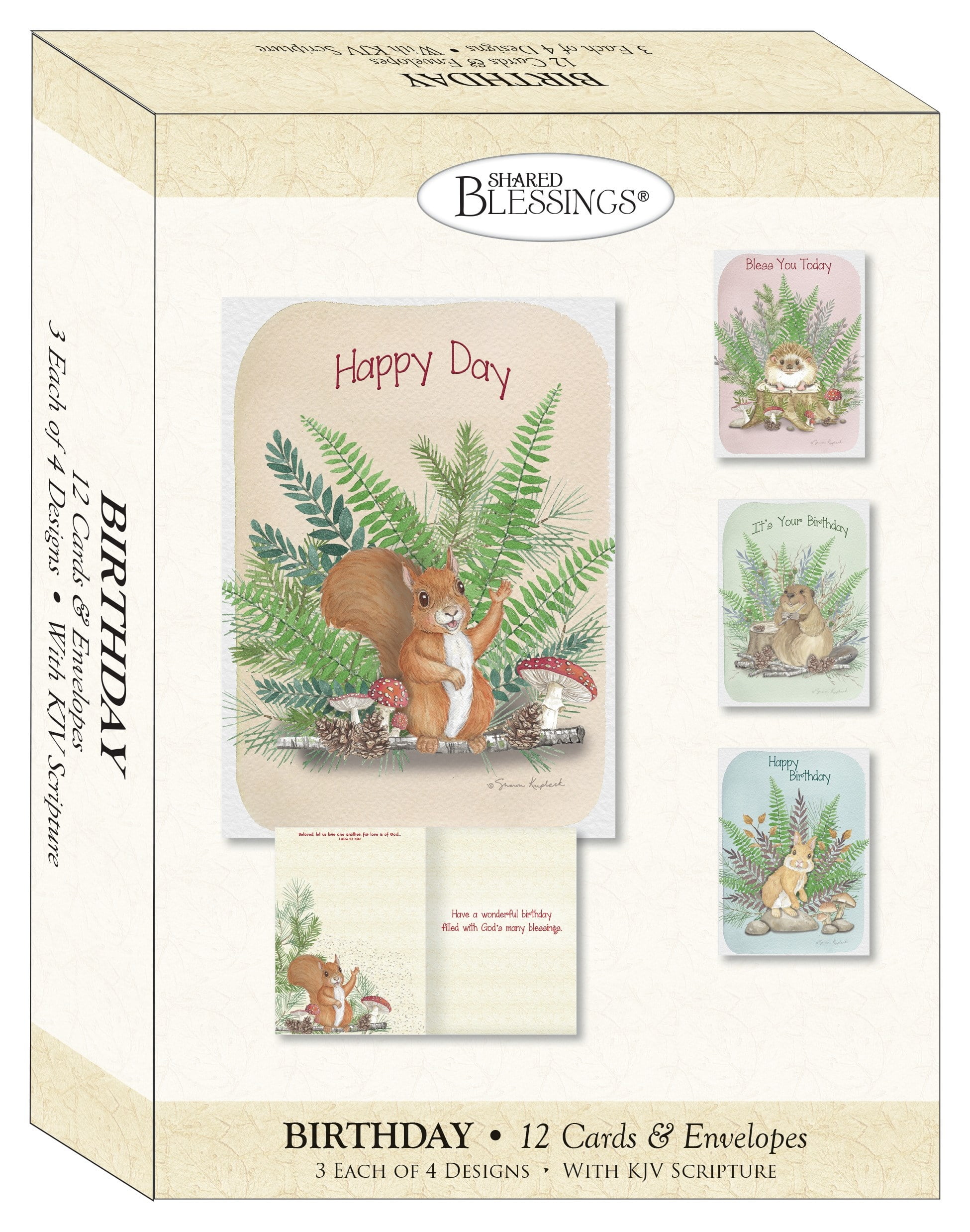 Picture of Crown Point Graphics 221626 Shared Blessings-Childrens Birthday-Woodland Critters Boxed Card - Pack of 12