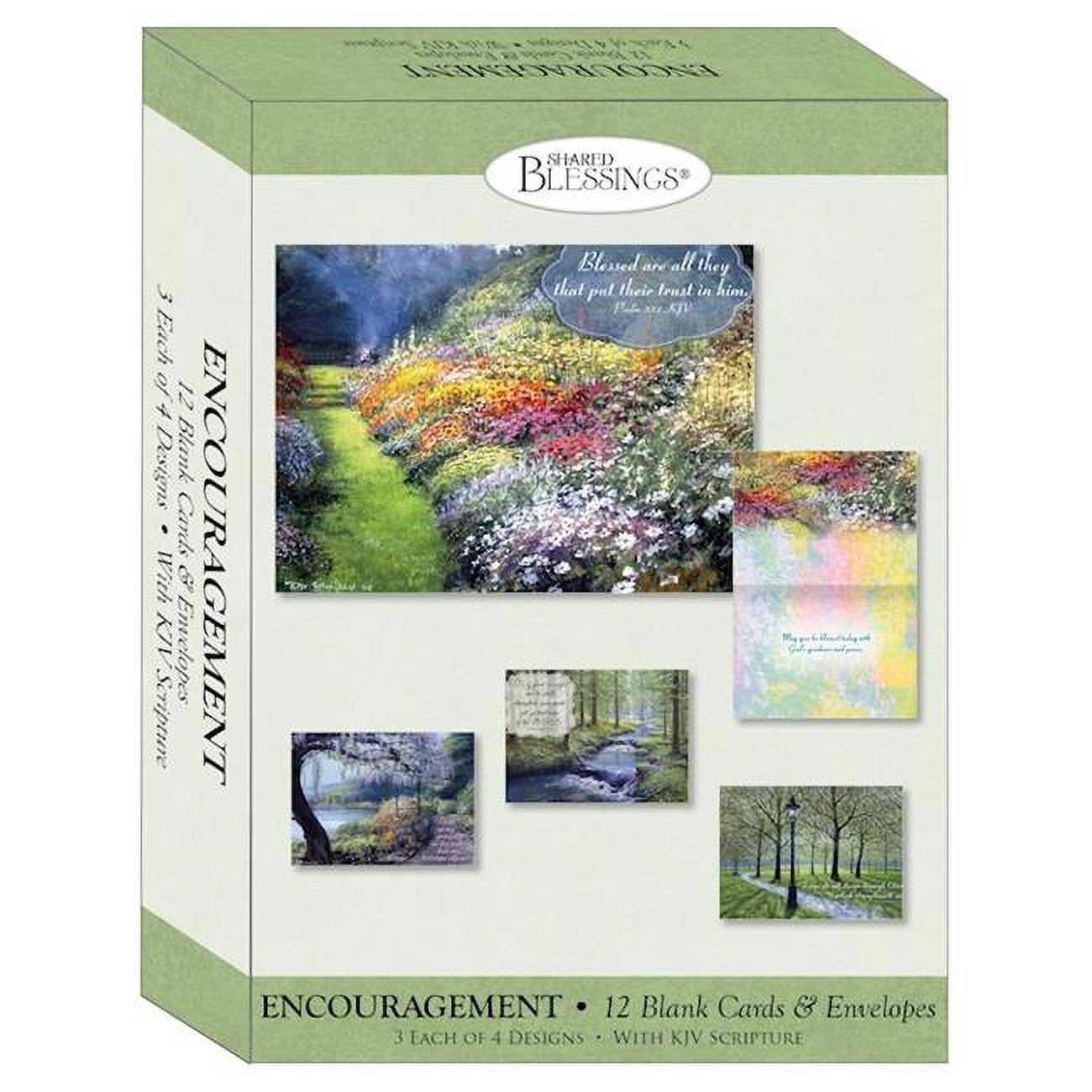 Picture of Crown Point Graphics 221632 Shared Blessings-Encouragement-Serene Settings Boxed Card - Pack of 12