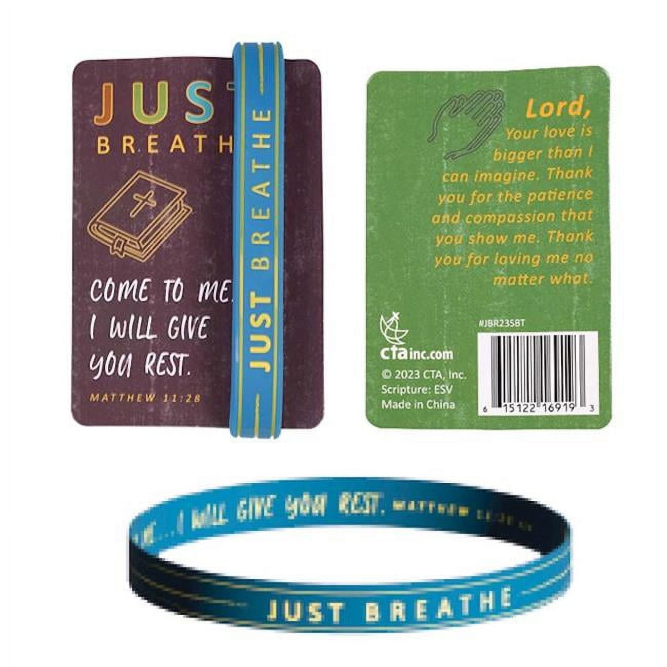 Picture of CTA 34574X 8.25 in. Just Breathe-Silicone Matthew 11 - 28 Bracelet