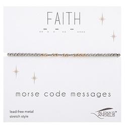 35097X Bracelet - Morse Code-Faith-Stretch with Gift Bag