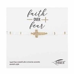 Picture of Roman 35119X Cross-Stretch Bracelet with Gift Bag&#44; White