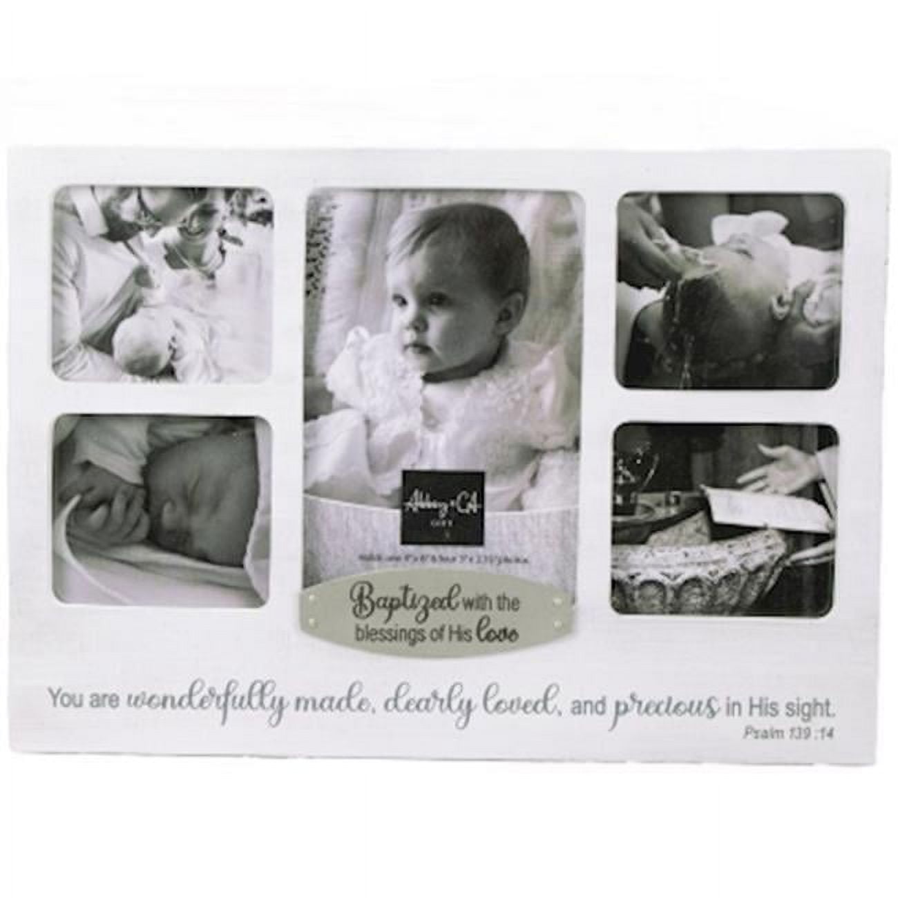 3 x 2.75 in. Photos 1 - 4 x 6 in. Baptized Collage Frame with His Love Holds