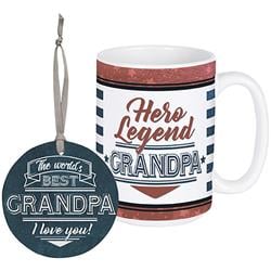 Picture of Carson Home Accents 299854 15 oz Hero Legend Grandpa Mug with Tag - Pack of 2