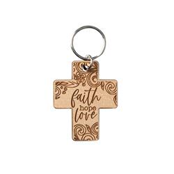 394167 Faith Hope Love Lasered Keychain