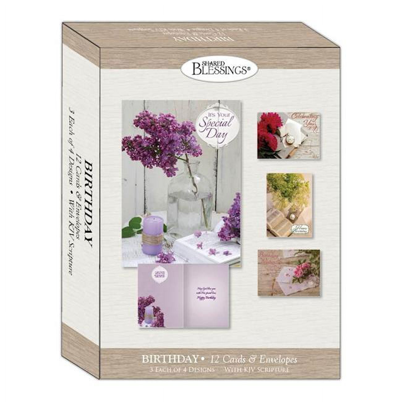 Picture of Crown Point Graphics 309285 Floral Moments Birthday Shared Blessings Boxed Card - Box of 12