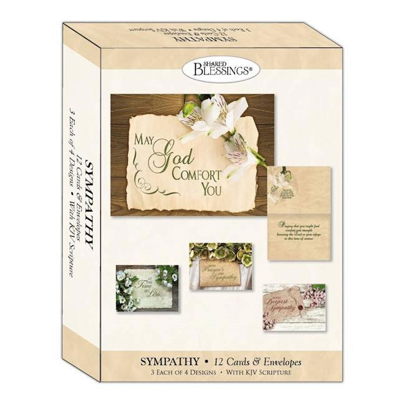 Picture of Crown Point Graphics 309289 Vintage Floral Sympathy Shared Blessings Boxed Card - Box of 12