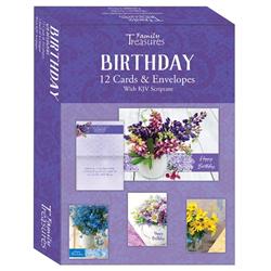 402808 Wildflowers Birthday Boxed Card - Pack of 12