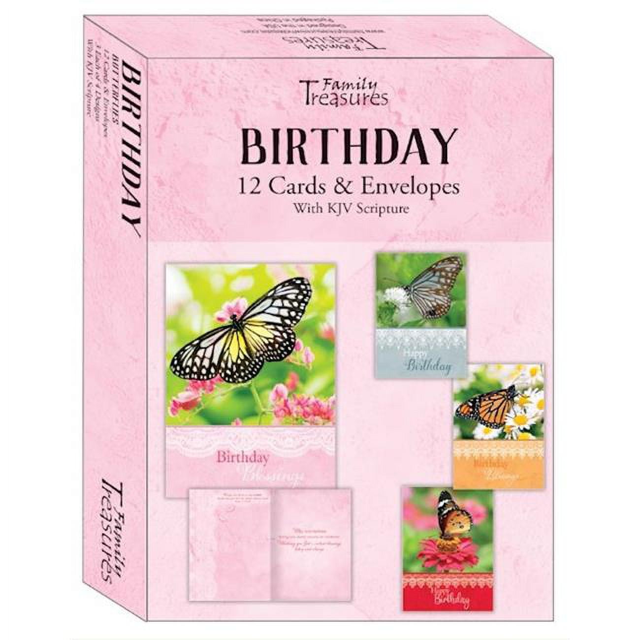 Butterflies Birthday Boxed Card - Pack of 12
