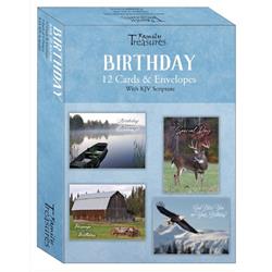 40280X Back To Nature Birthday Boxed Card - Pack of 12
