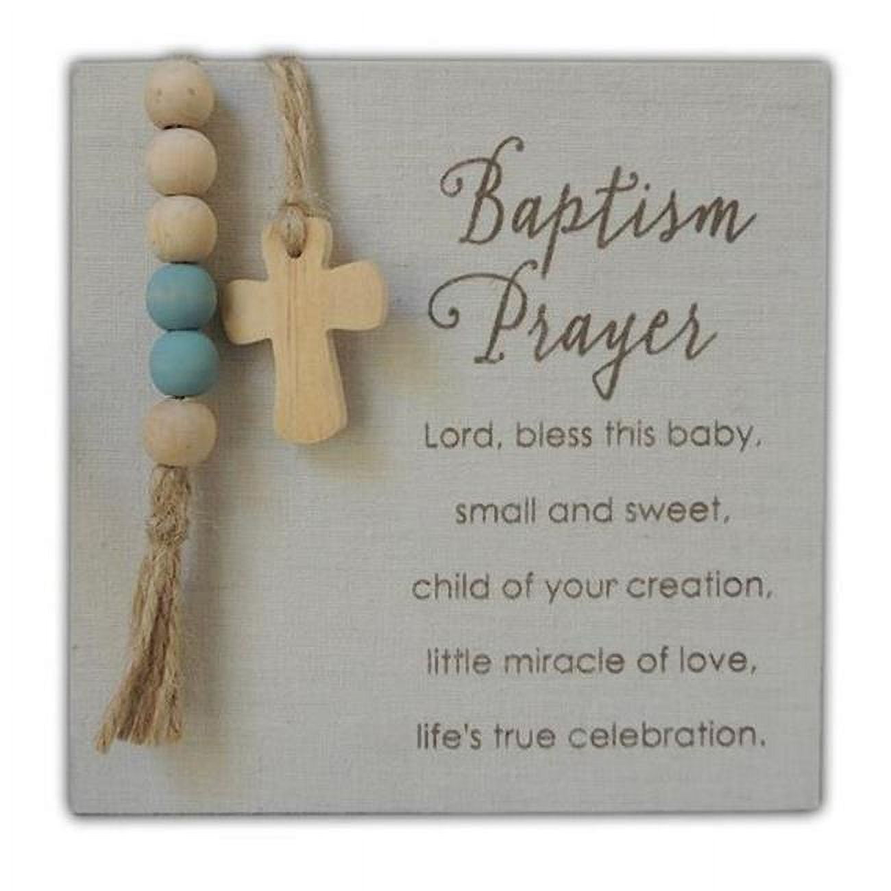 CA Gift 313263 Baptism Prayer Plaque with Beads