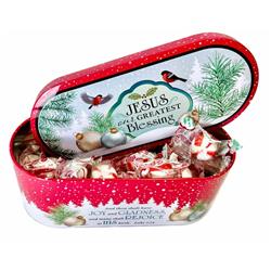 4 oz Jesus Our Greatest Blessing Tin Candy - Soft Peppermint