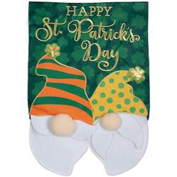327583 12.5 x 18 in. Happy St. Patricks Day Gnomes Applique Garden Flag