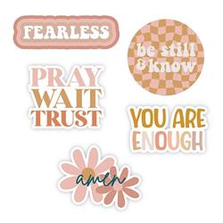 330366 3 x 3 in. Approximate Boho Sticker Pack - Set of 5