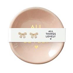 Picture of CB Gift 330403 3 in. Trinket Tray & Earrings - All Things Lovely-Bow, White