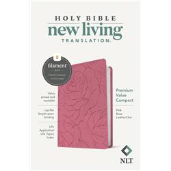 NLT Premium Value Compact Bible Filament Enabled, Pink Rose LeatherLike
