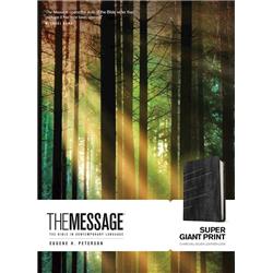 The Message Super Giant Print Leather-Look Book, Charcoal & Silver