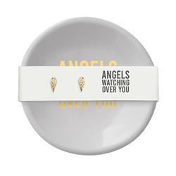 338585 3 in.D Angels Watching Over You Ring Dish & Earrings, Gray