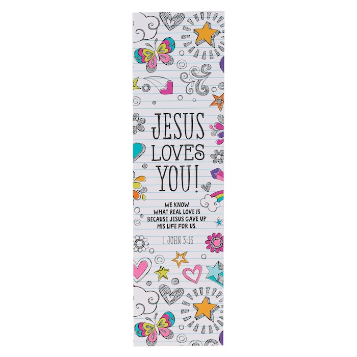 Picture of Christian Art Gifts 304371 Doodles & Jesus Loves You 1 John 3-16 Notebook Bookmark&#44; Pack of 10