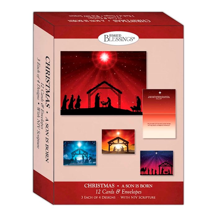 Crown Point Graphics 409182 Boxed Shared Blessings Christmas Assorted & A Son Is Born Card - Box of 12