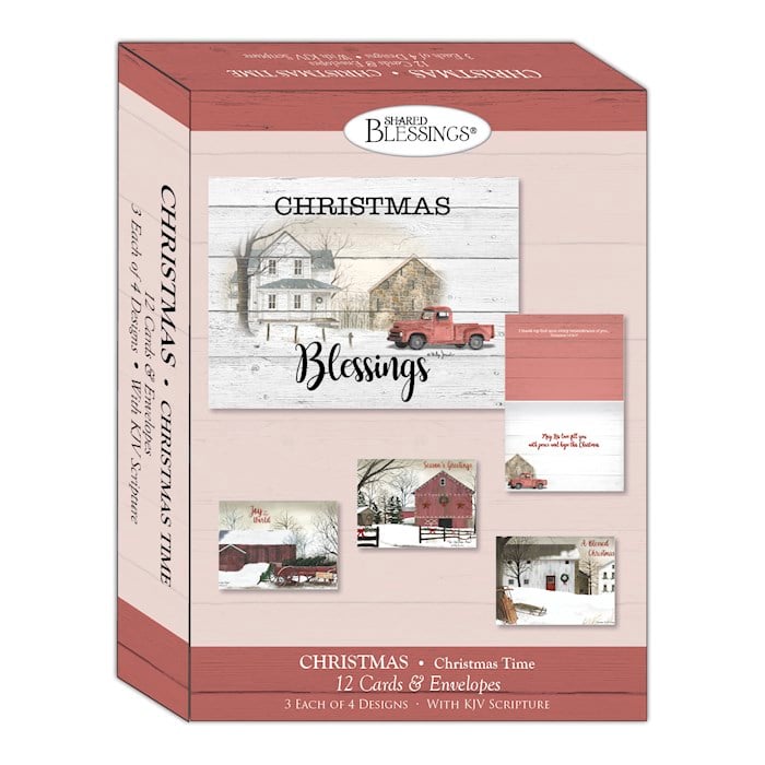 Crown Point Graphics 409193 Boxed Shared Blessings Christmas Assorted & Christmas Time Card - Box of 12
