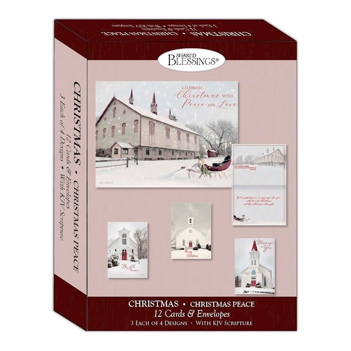 Crown Point Graphics 409194 Boxed Shared Blessings Christmas Assorted & Peace Card - Box of 12