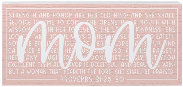 379723 Mom & Proverbs Inspire Board, Pink - 12 x 5.5 in.