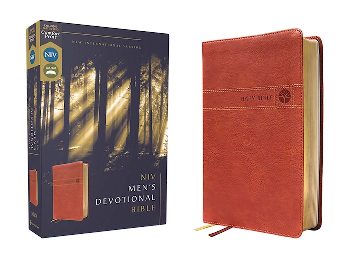 224194 NIV Mens Devotional Comfort Print Brown Leathersoft Bible