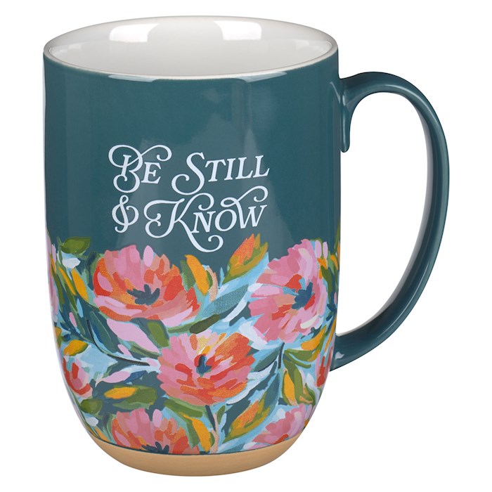 Picture of Christian Art Gifts 380560 Be Still & Know Psalm 46-10-Dark Teal Floral Mug - MUG1119