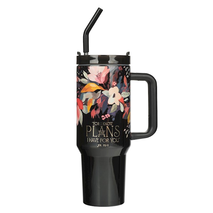 Picture of Christian Art Gifts 380591 Black with Straw-Jeremiah 29.11 Stainless Steel Tumbler