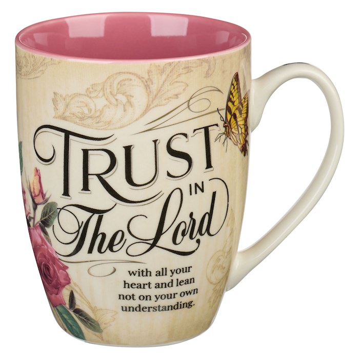 Picture of Christian Art Gifts 224629 Trust In The Lord With All Your Heart Proverbs 3-5-Blush Pink Floral Mug