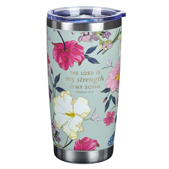Picture of Christian Art Gifts 380929 Teal-Strength-Exodus 15.2 Stainless Steel Tumbler