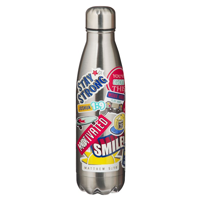 380932 Stainless Steel-Be Strong Joshua 1.9 Water Bottle