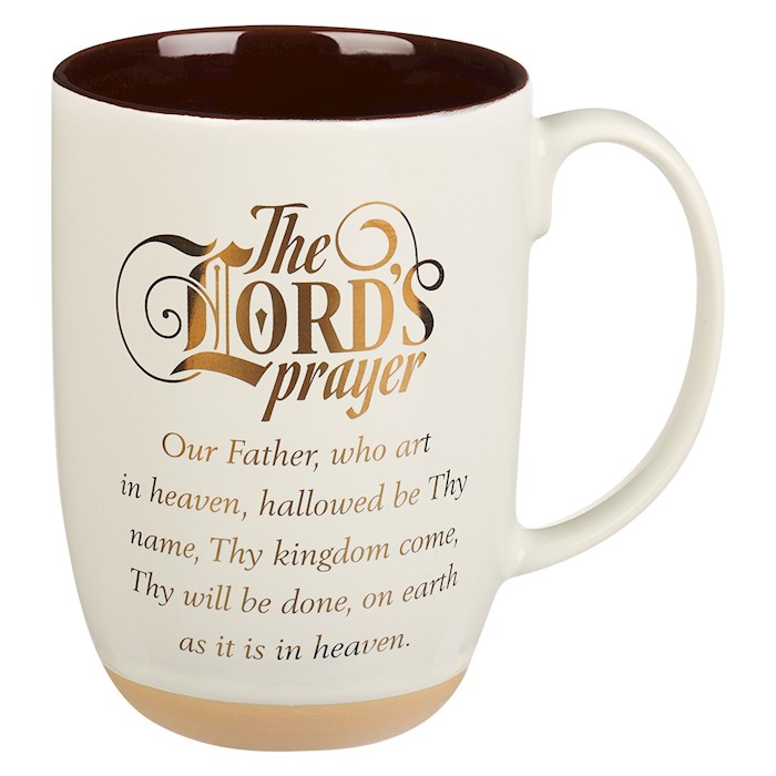 Picture of Christian Art Gifts 224642 The Lords Prayer Matthew 6-9-13-White & Brown Mug - 15 oz - MUG951