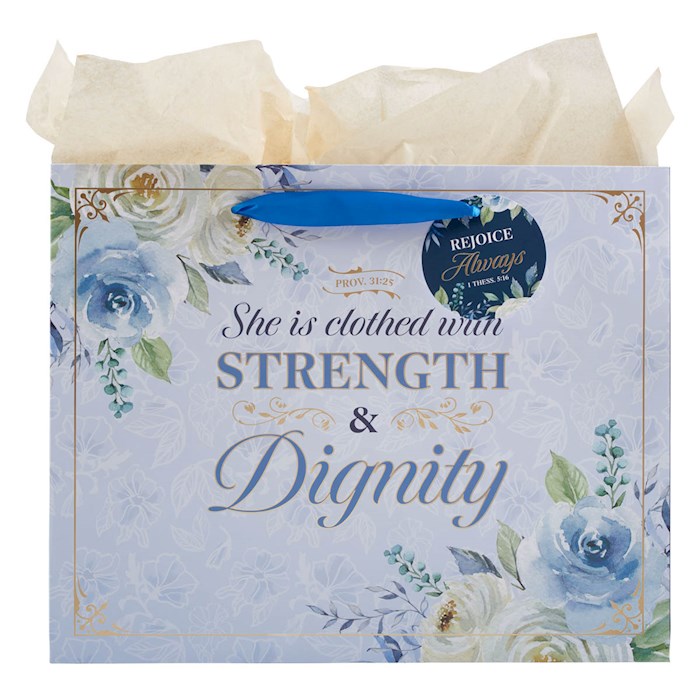 Picture of Christian Art Gifts 381024 Large Landscape Strength & Dignity Proverbs 31.25 Gift Bag