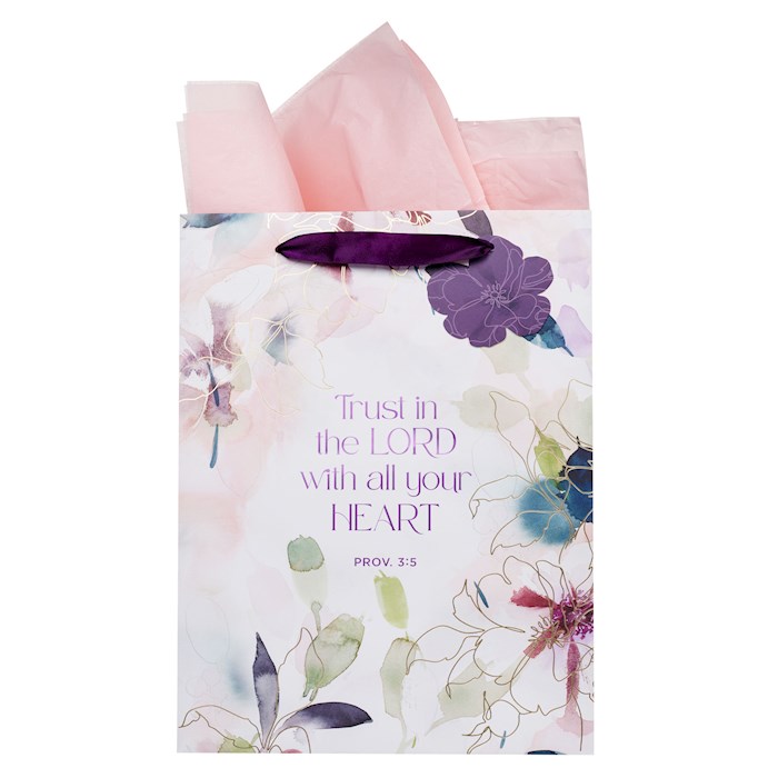 Picture of Christian Art Gifts 381025 Large Portrait Trust In The Lord Proverbs 3.5 Gift Bag