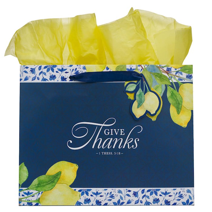 Picture of Christian Art Gifts 381035 Large Landscape Give Thanks 1 Thessalonians 5.18 Gift Bag