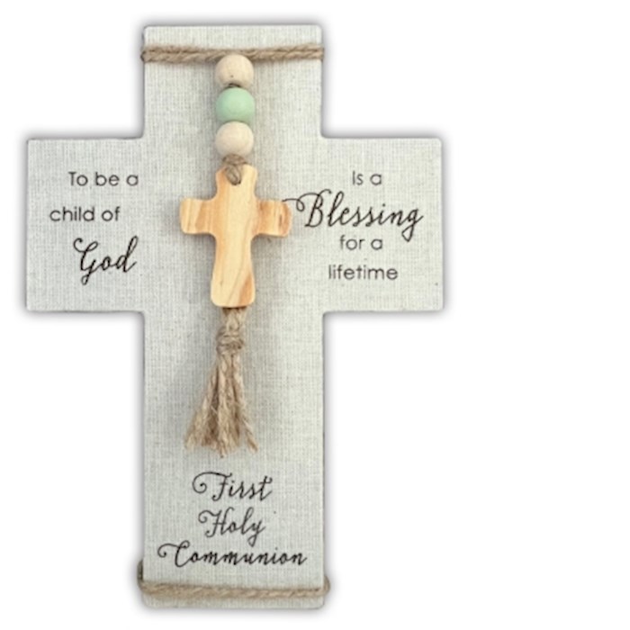 Picture of Abbey Plus CA Gift 381084 5 x 7.5 in. Communion Fabric Wrapped To Be A Child of God Cross