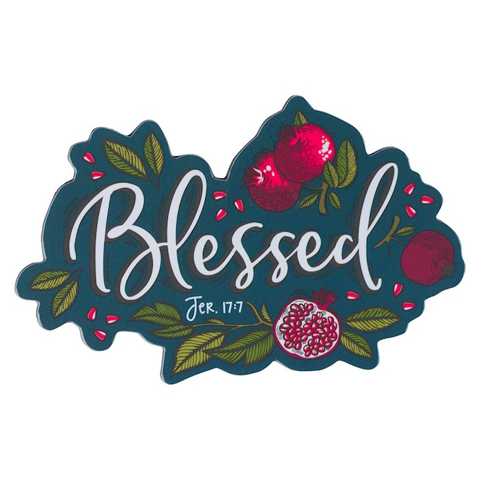 276308 Blue Pomegranates Blessed Jeremiah 17.7 Magnet