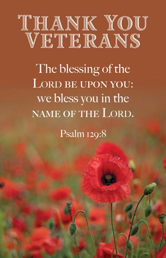 381452 Thank You Veterans The Blessing of The Lord Psalm 1298 KJV Bulletin - Pack of 100