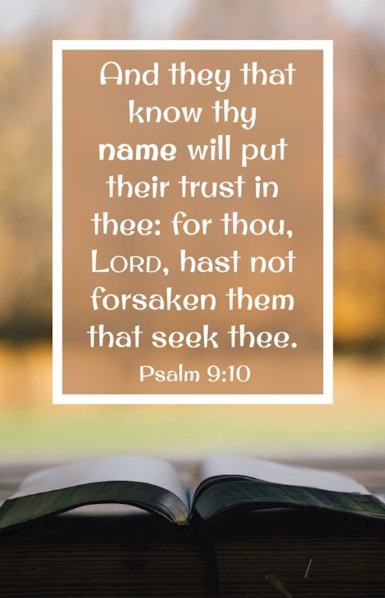 381479 They That Know Thy Name Will Put Their Trust In Thee Psalm 9 Bulletin
