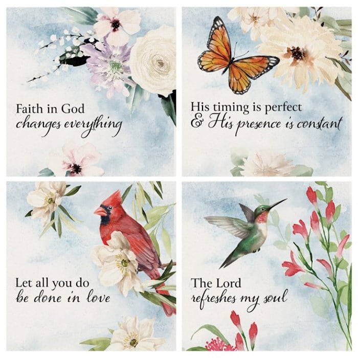 342305 4 in. Square House Coasters-Religious Nature - Set of 4