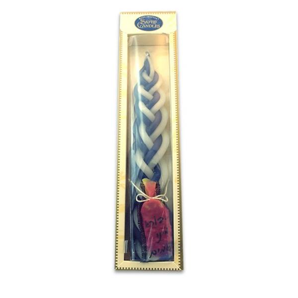 342510 Candle Blue & White Havdala Candle with Havdalah Spices