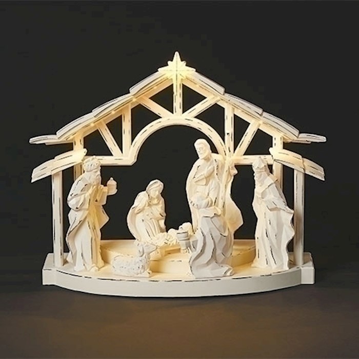298647 LED-White Nativity Scene - 13.5 in.