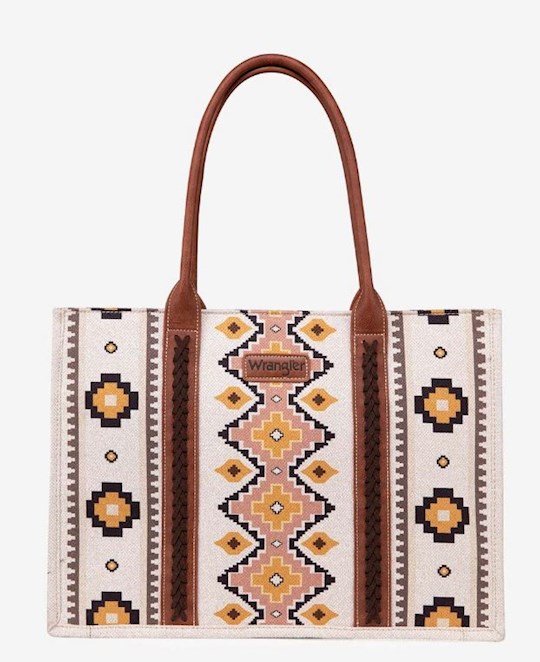 Wrangler Canvas Tote Aztec Coffee Bag