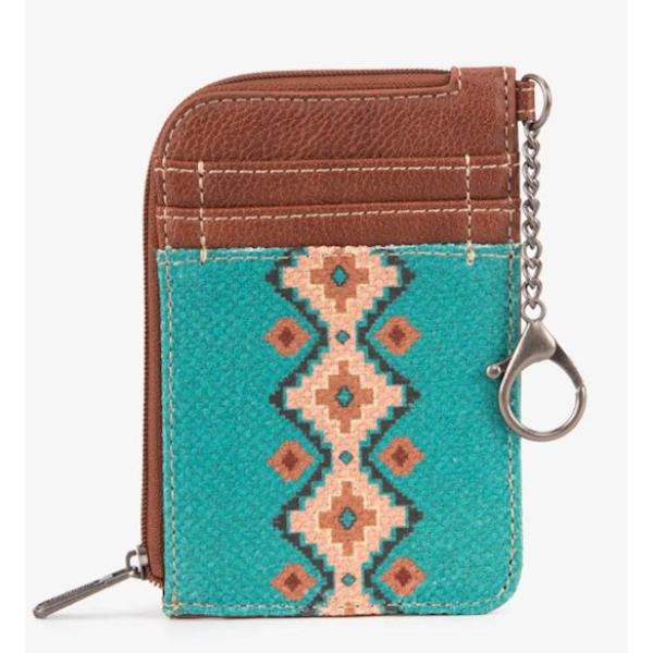 381551 Wrangler Canvas Aztec Wallet, Turquoise