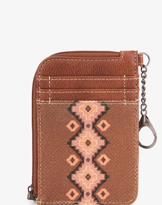 381554 Wrangler Canvas Aztec Wallet, Dark Brown