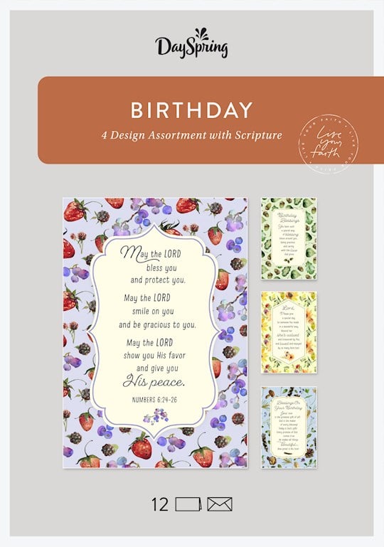 38155X Boxed Birthday Country Patterns Card - Box of 12