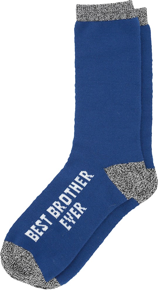 Pavilion 300796 Mens Crew Socks Best Brother Ever Socks, Blue & Gray