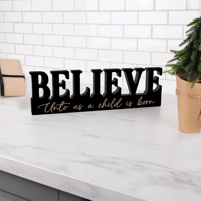 303812 Believe Ornate Decor - 14 x 4.25 in.