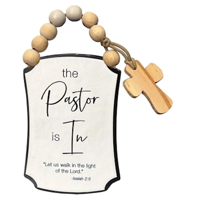 Picture of Abbey Plus CA Gift 34341X Pastor Is In & Out Two-Sided Isaiah 2.5 Door Knob Hanger